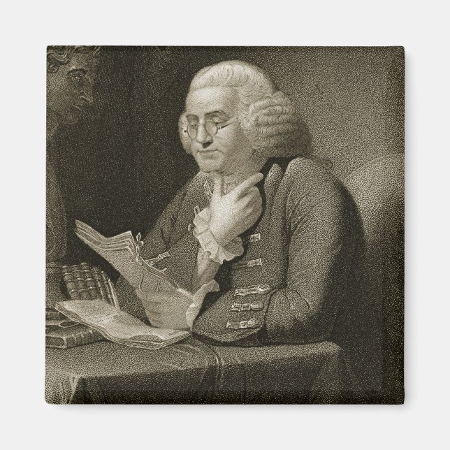 Íman Retrato de Benjamin Franklin, gravado por Thomas (Frente)