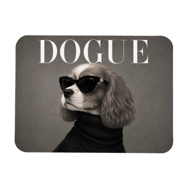 Íman Retrato de Cachorro de Moda Cavalier King Charles  (Horizontal)