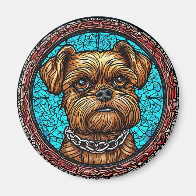 Íman Retrato de cachorro fofo (Frente)