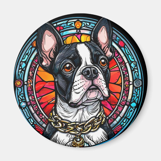 Íman Retrato de cachorro fofo (Frente)