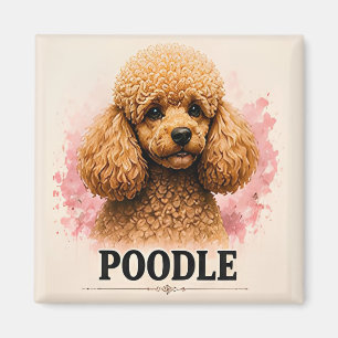Íman Retrato de Cachorro Premium de Poodle Elegante