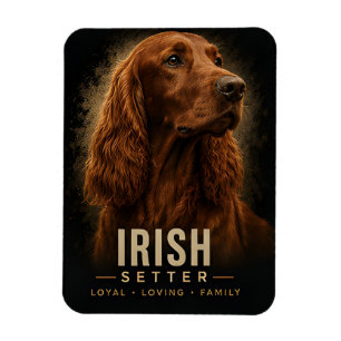 Íman Retrato de Cão de Família Leal e Amoroso Setter Ir