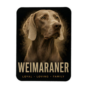 Íman Retrato de Cão de Família Leal e Amoroso Weimarane