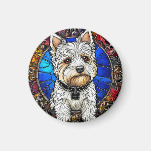 Íman Retrato de Cão Terrier Branco