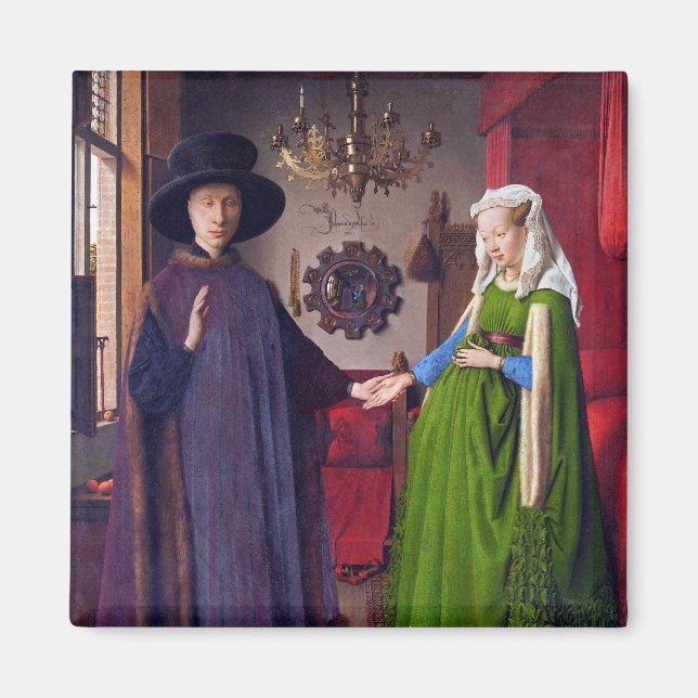 Íman Retrato de Casamento de Jan Van Eyck (Frente)
