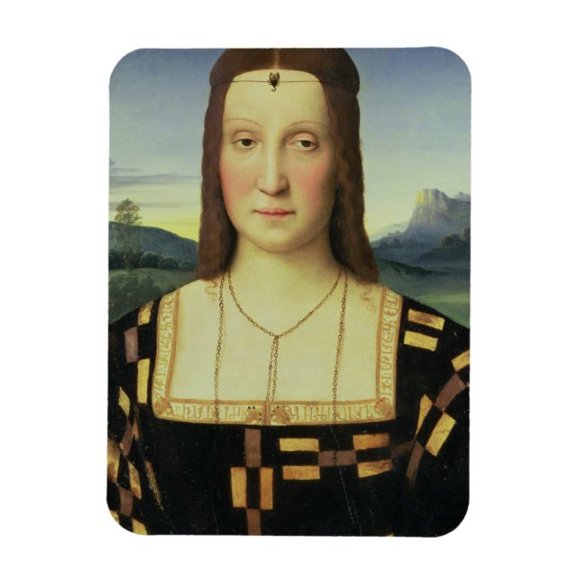 Íman Retrato de Elizabeth Gonzaga, c.1504 (óleo no pain (Vertical)