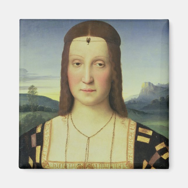 Íman Retrato de Elizabeth Gonzaga, c.1504 (óleo no pain (Frente)