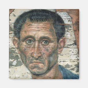 Íman Retrato de Fayum de um homem em um casaco azul,