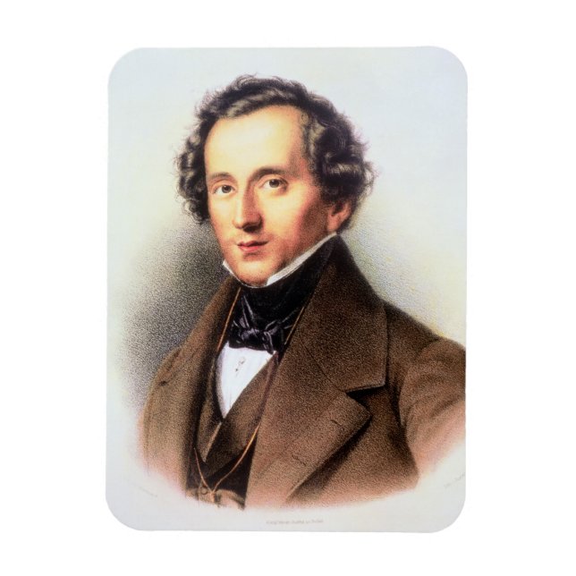 Íman Retrato de Felix Mendelssohn (1809-47) (lito) (Vertical)