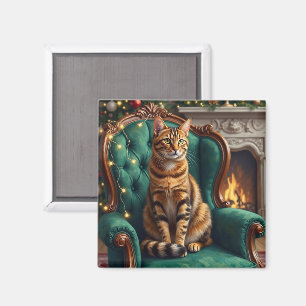 Íman Retrato de Férias Regal de Gato Abissínio Elegante