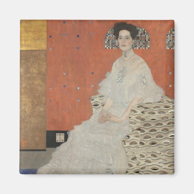 Íman Retrato de Fritza Riedler por Gustav Klimt (Frente)