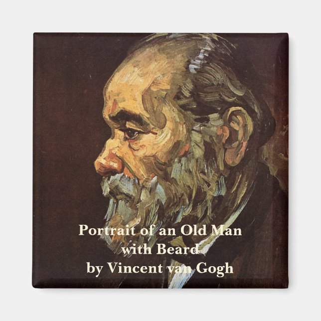 Íman Retrato de Homem Idoso com Barba por Vincent van G (Frente)