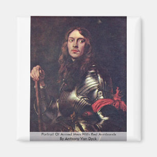 Íman Retrato de homens armados com fitas vermelhas