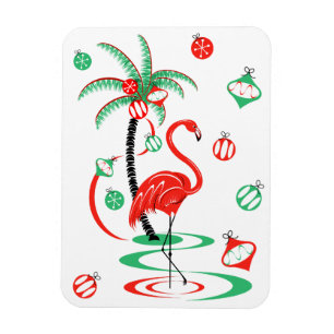 Íman Retrato de ímã flexível Flamingo de Natal Verme