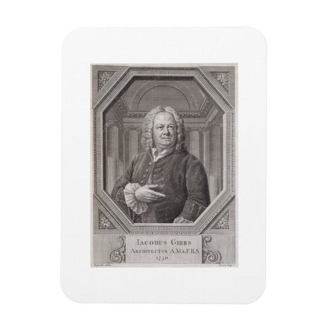Íman Retrato de James Gibbs (1682-1754) de 'Planos, S (Vertical)