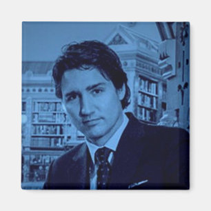 Íman Retrato de Justin Trudeau 2014 em azul