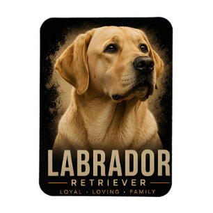 Íman Retrato de Labrador Retriever Leal e Amoroso Cão d