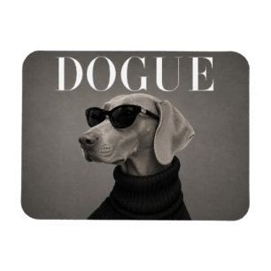 Íman Retrato de Luxo do Cão Weimaraner em Flexi Ímã de