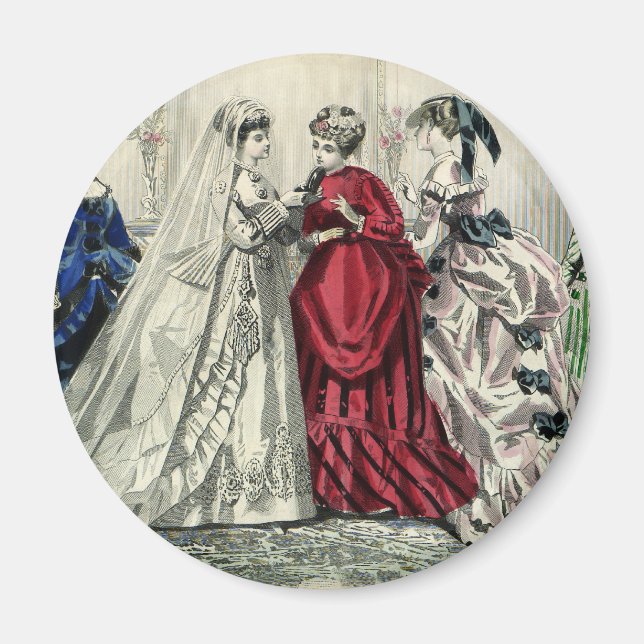 Íman Retrato de Noiva de Casamento de Festa Vitoriana A (Frente)