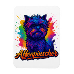 Íman Retrato de Pop de Arte de Affenpinscher Vibrante -