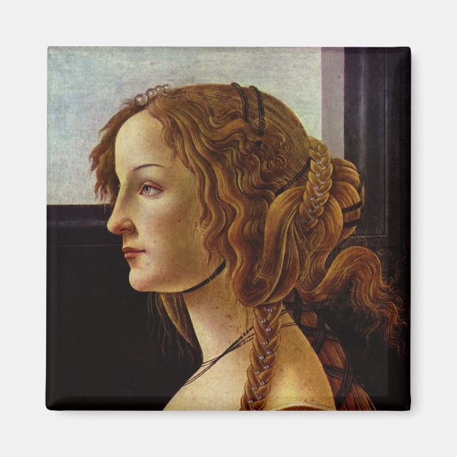 Íman Retrato de Simonetta Vespucci por Botticelli (Frente)