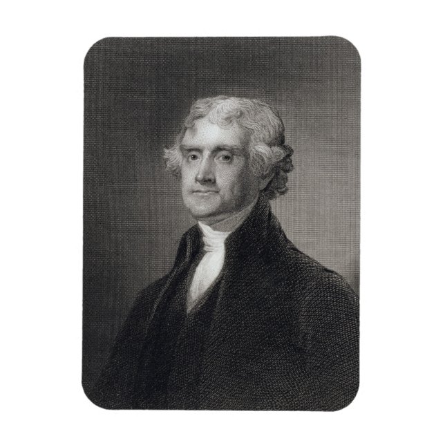 Íman Retrato de Thomas Jefferson, gravado por Henry Br (Vertical)