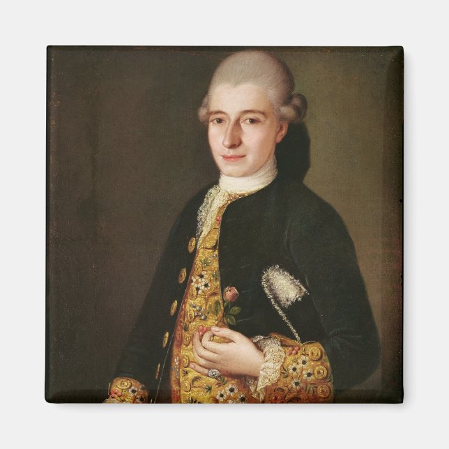 Íman Retrato de um cavalheiro com um buraco de botão Ro (Frente)