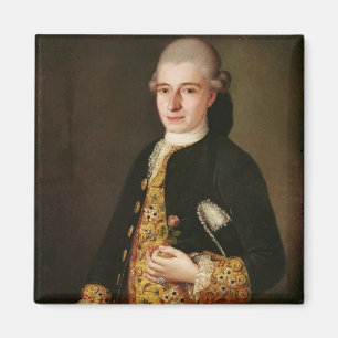 Íman Retrato de um cavalheiro com uma casa de botão do