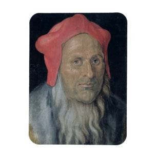 Íman Retrato de um homem farpado em Red Hat, 1520 (óle