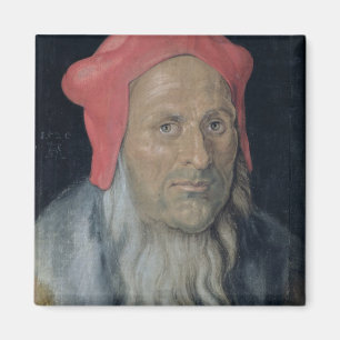 Íman Retrato de um homem farpado em Red Hat, 1520 (óle