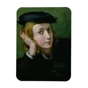 Íman Retrato de um homem novo (óleo no painel)