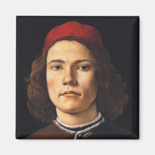 Íman Retrato de um homem novo por Sandro Botticelli