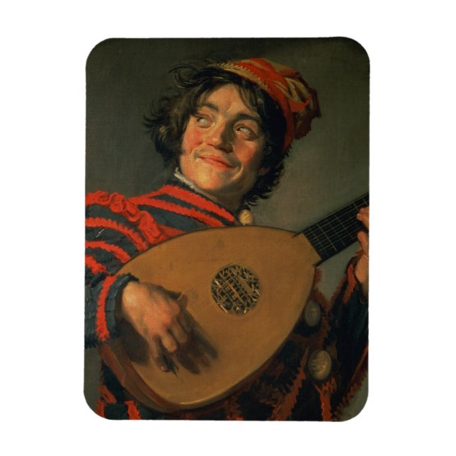 Íman Retrato de um Jester com Luta (óleo na canvas) (Vertical)