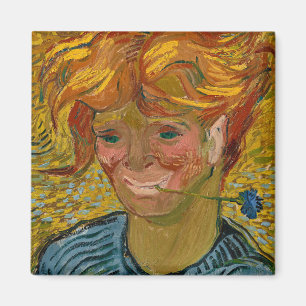 Íman Retrato de um Jovem com Cornflower, Van Gogh