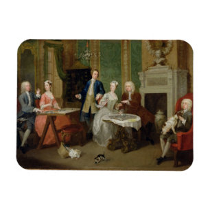 Íman Retrato de uma família, 1730s (óleo em canvas)