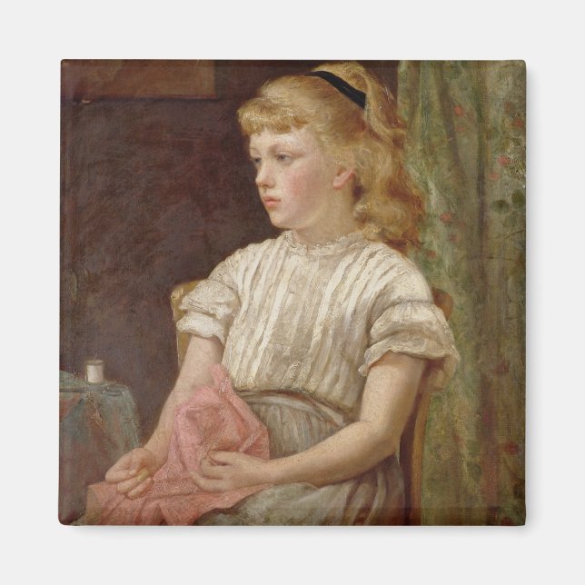 Íman Retrato de uma garota, 1896 (óleo na canvas) (Frente)