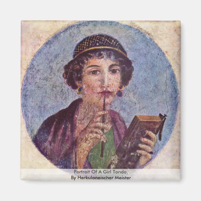 Íman Retrato De Uma Rapariga Tondo (Frente)