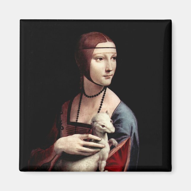 Íman Retrato de uma Senhora com Ermine (furão) (Frente)