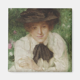 Íman Retrato de uma Senhora Edwardian (Arte Vintage)