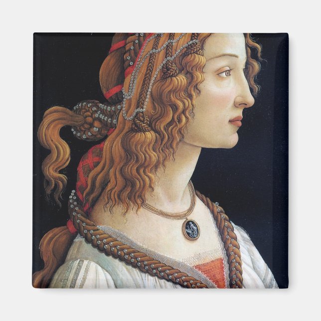Íman Retrato de uma Senhora, Sandro Botticelli (Frente)
