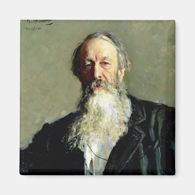 Íman Retrato de Vladimir Stasov , 1883 (Frente)