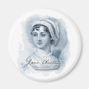 Íman Retrato e assinatura de Jane Austen