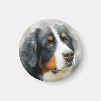 Íman Retrato em aquarela do cão de montanha Bernês