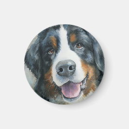 Íman retrato em aquarela do cão de montanha de Berna