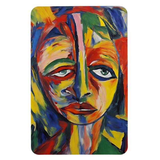 Íman Retrato Emocional Repressionista Negrito Abstrato  (Vertical)