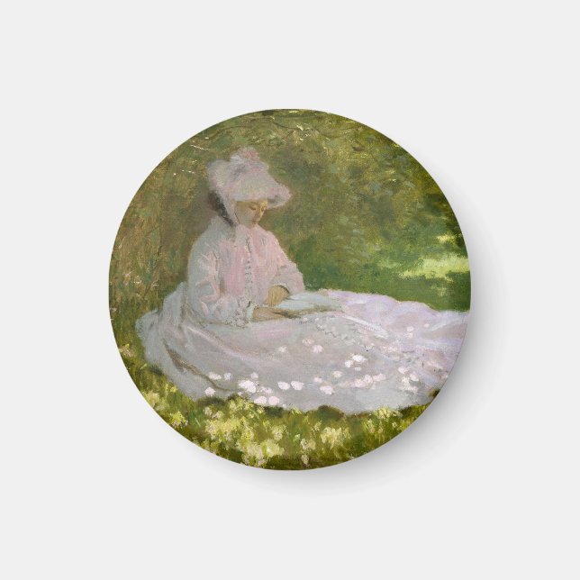Íman Retrato impressionista de primavera, Claude Monet (Frente)