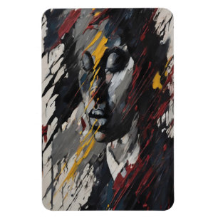 Íman Retrato Moderno Expressionista de Abstrato Negrito
