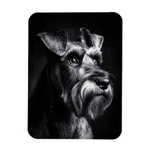 Íman Retrato Monocromático Flexível de Schnauzer