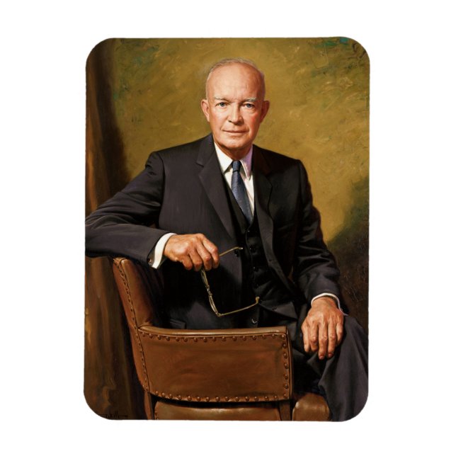 Íman Retrato oficial de Dwight Eisenhower na Casa Branc (Vertical)