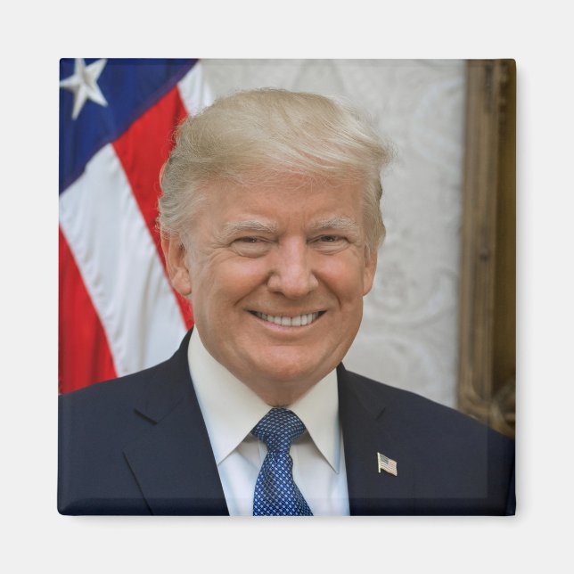 Íman Retrato Oficial do Presidente Donald Trump 2017 (Frente)